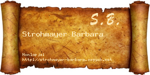 Strohmayer Barbara névjegykártya